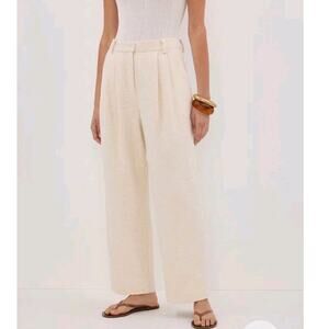 DISSH Women 10 Nia Natural Open Weave Pant Cotton Quiet Luxury Australia Trouser